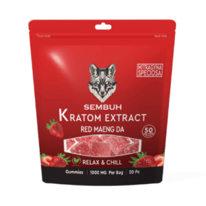 Sembuh Kratom Extract Strawberry Gummies | Red Maeng Da Strain